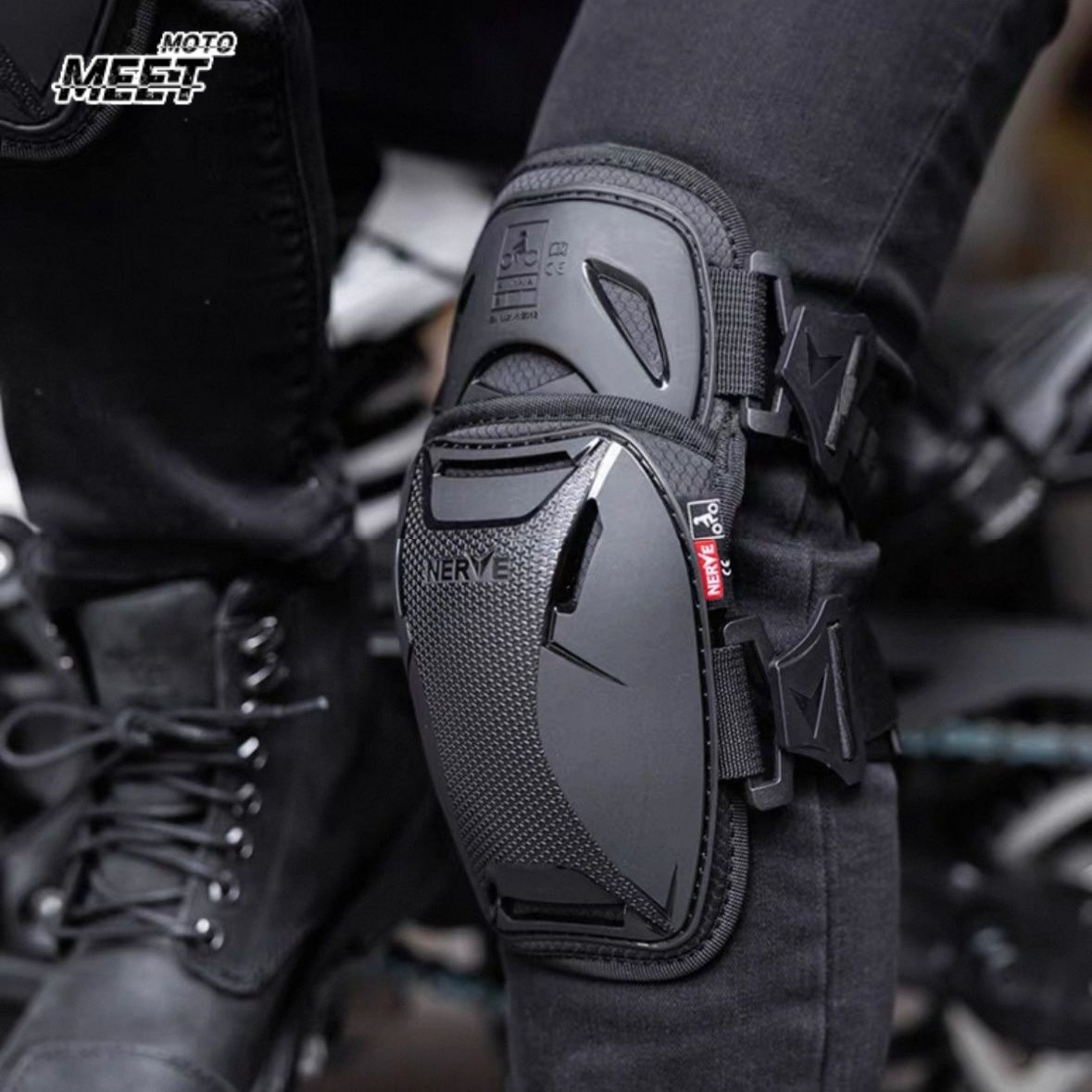 Mountain Biking Knee And Elbow Pads - NERVE Bantalan Lutut Sepeda Motor Pelindung