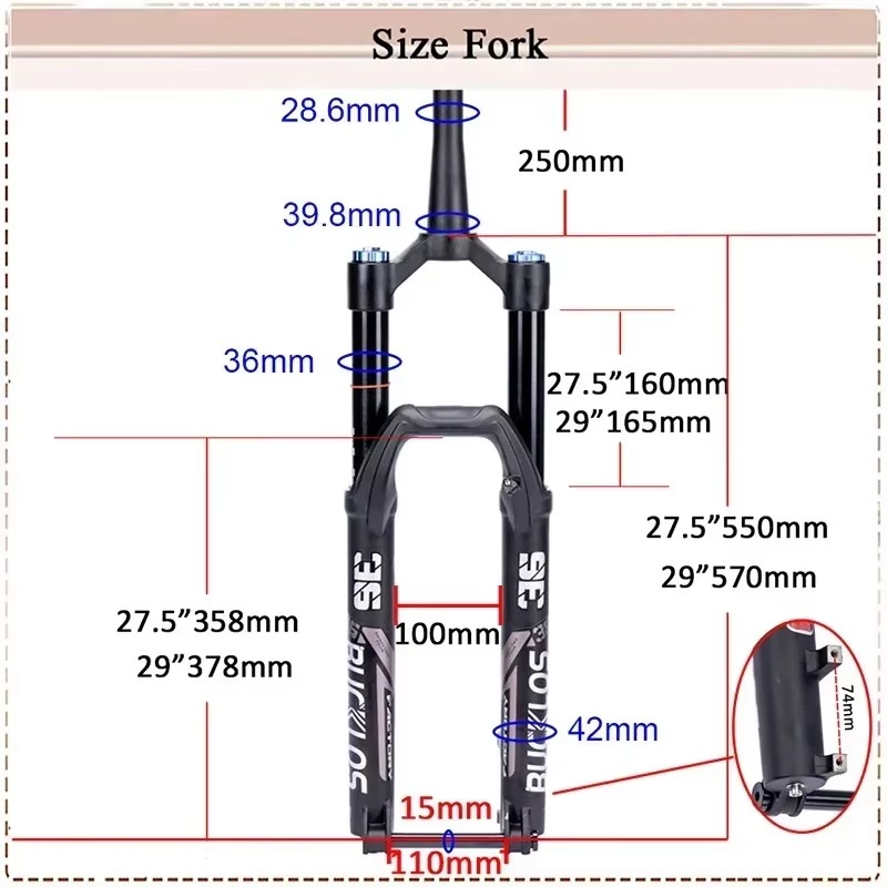BUCKLOS Garpu Suspensi Udara M - Mtb Fork Air ulasan dan harga