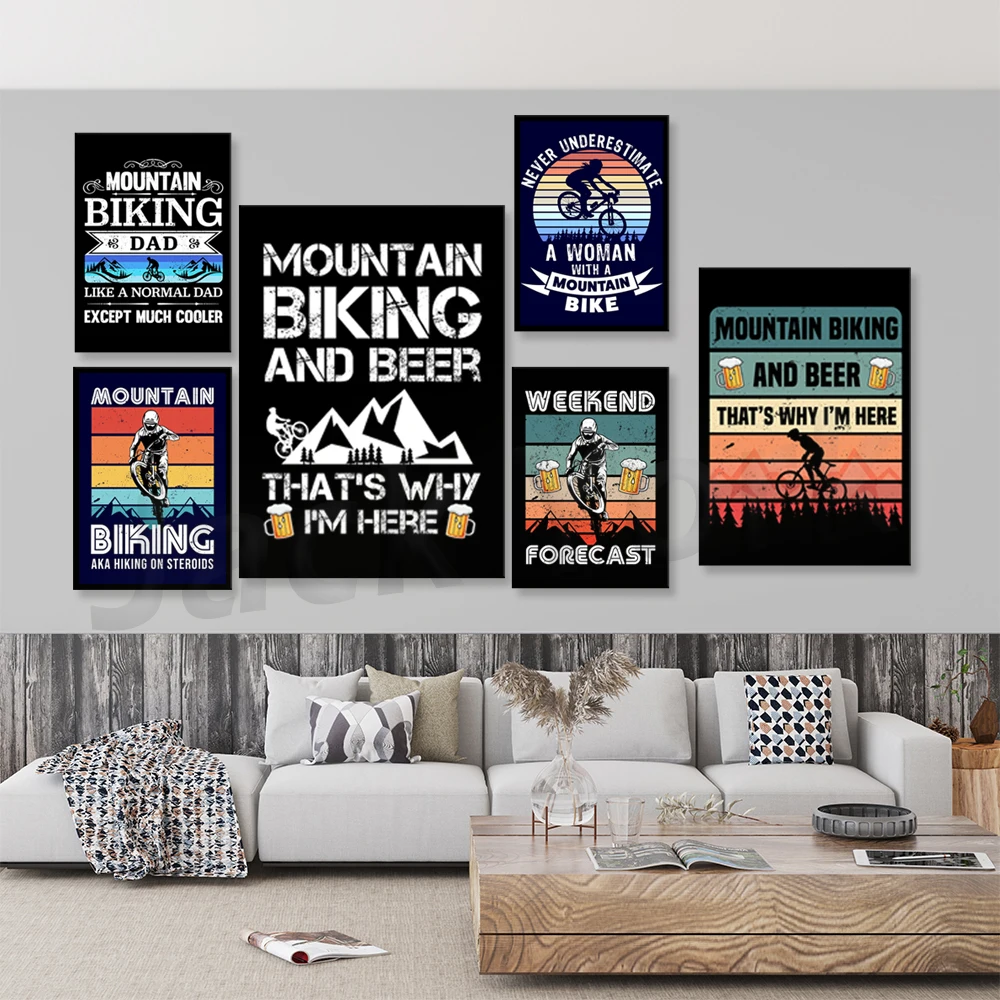 Lukisan Kanvas Cetak Sepeda Gu - Picture Of Mountain Biking ulasan dan harga