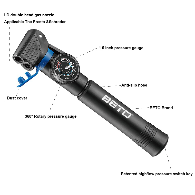BETO Pompa Sepeda Pompa Tangan - Mtb Fork Air ulasan dan harga