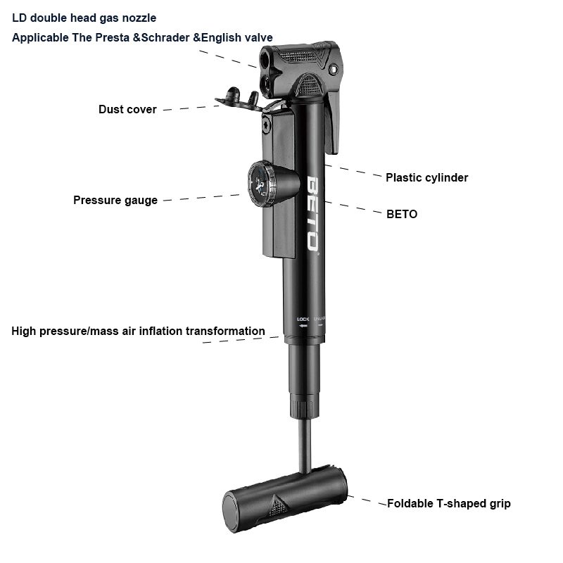 BETO Pompa Sepeda Pompa Tangan - Mtb Fork Air ulasan dan harga