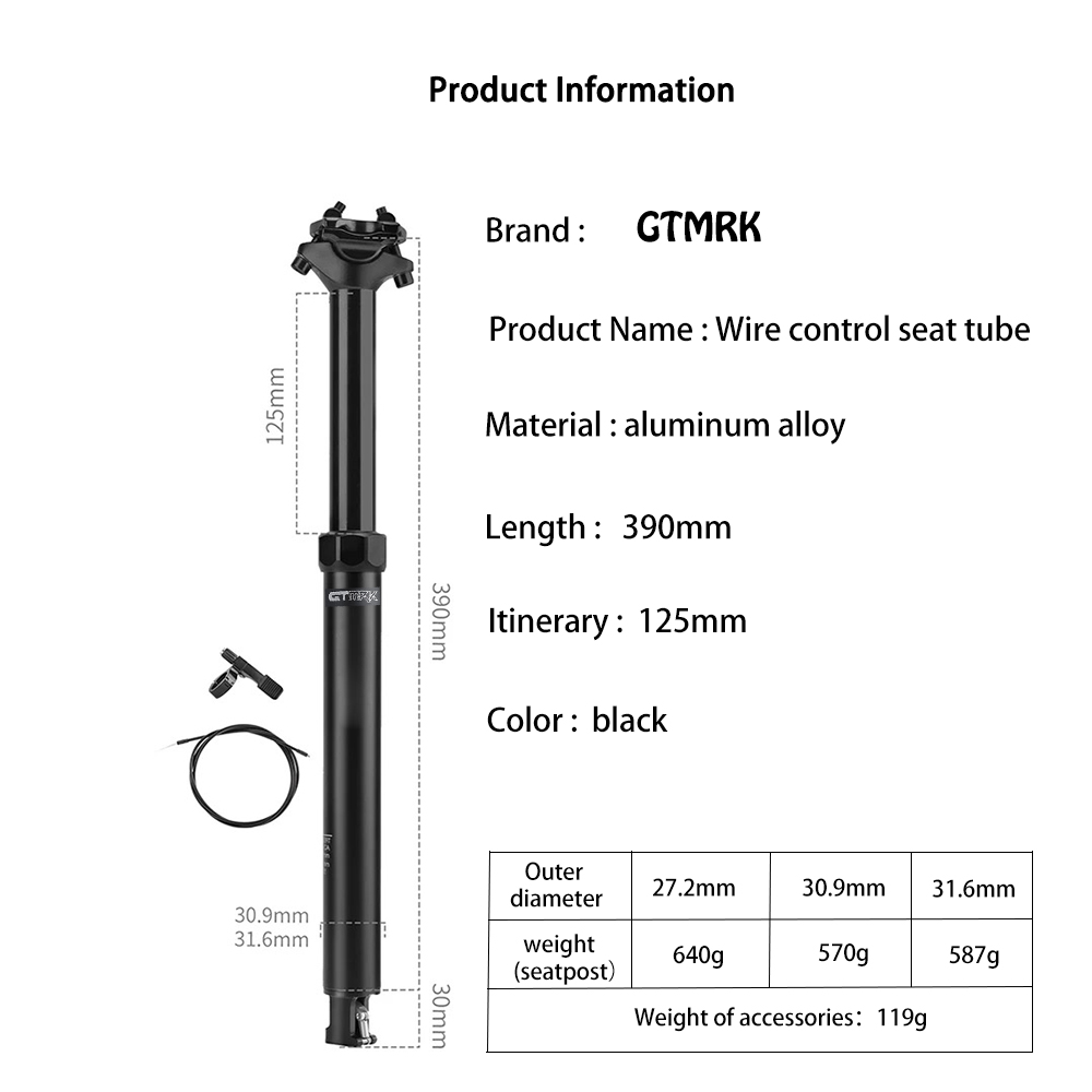 Tiang Sadel Sepeda GTMRK 27.2/ - Dropper Post Remote ulasan dan harga